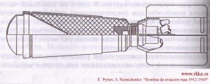 Experimentální protitanková bomba PTAB-10 - 2.5 vyvinutá v roce 1943 TsKB-22 (standardní bomba PTAB-10-2.5 s číslem 3-01400 technický výkres, modelový rok 1944).